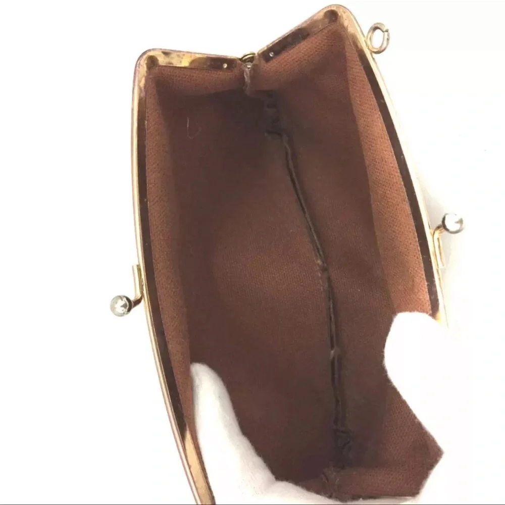 AUTH Louis Vuitton RARE Monogram French Twist Purse Kisslock Pouch - Picture 7 of 8